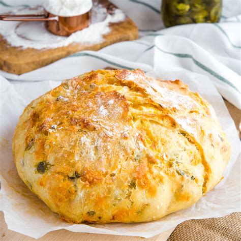 no-knead-jalapeno-cheese-artisan-bread-the-busy-baker image