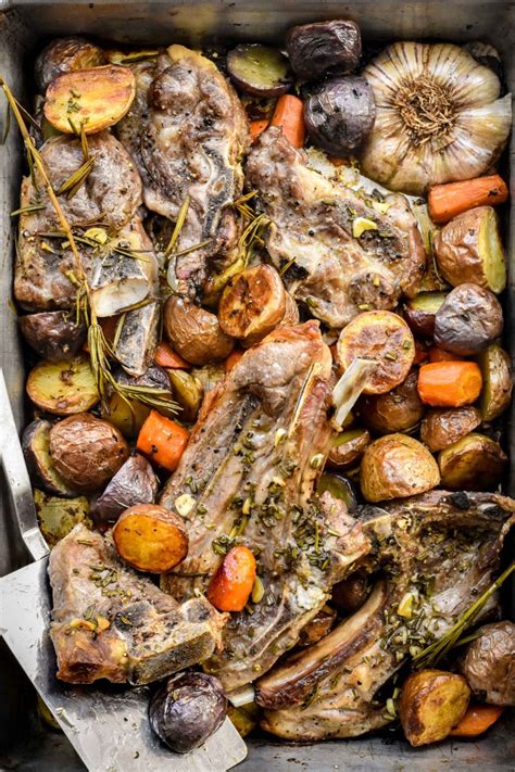 one-pan-garlic-lamb-chops-with-potatoes-and-carrots image