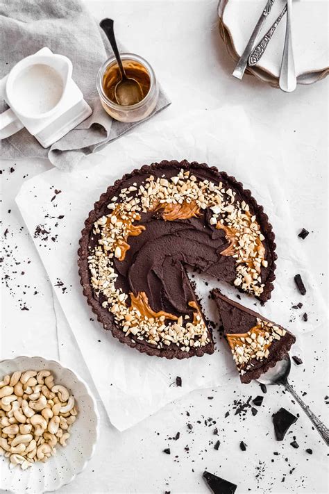 dark-chocolate-cashew-butter-tart-with-gluten-free-crust image