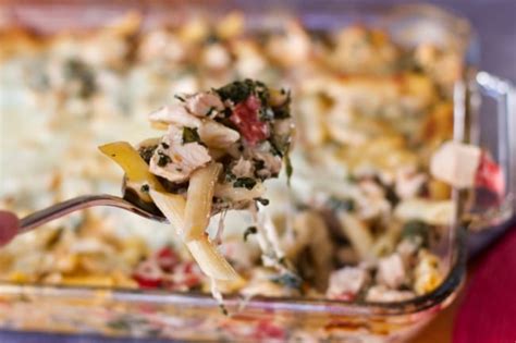chicken-spinach-pasta-bake-recipe-make-ahead-dinners image