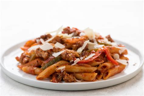 italian-sausage-peppers-penne-with-shaved image