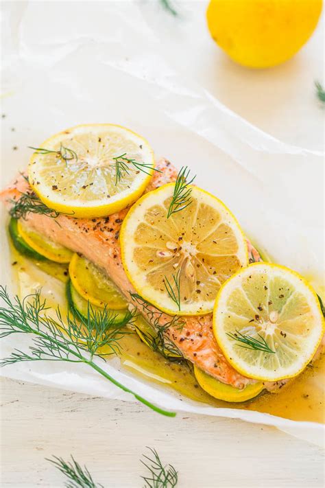 lemon-dill-salmon-with-vegetables-in-parchment image