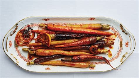 harissa-and-maple-roasted-carrots-recipe-bon-apptit image