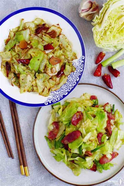 chinese-cabbage-stir-fry-two-ways-手撕包菜-red image