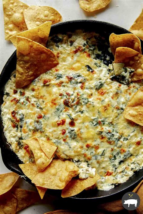 the-best-spinach-artichoke-dip-spoon-fork-bacon image