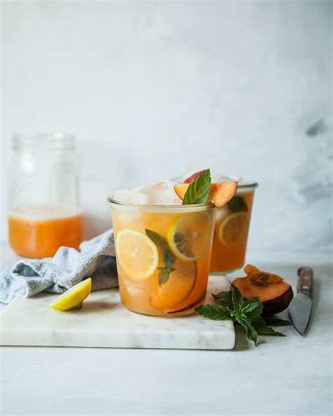 iced-peach-green-tea-recipe-naturally-sweetened image