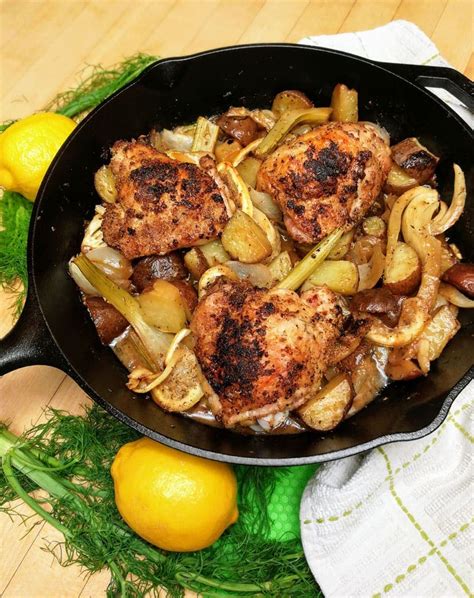 oven-baked-chicken-thighs-with-fennel-and-lemon image