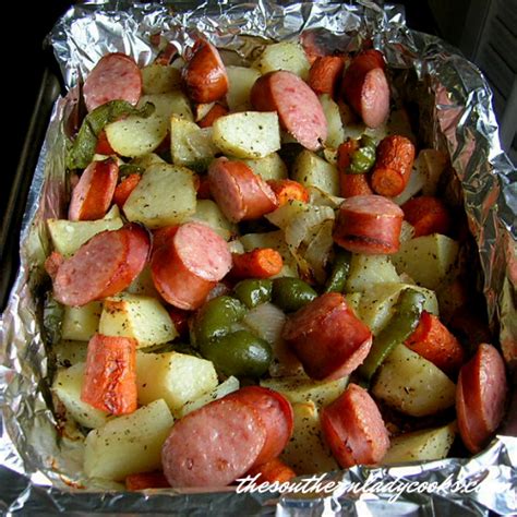 smoked-sausage-and-roasted-vegetables-the image