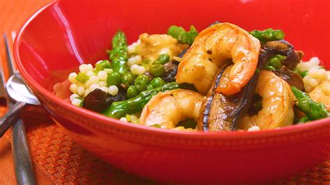 shrimp-mushroom-and-asparagus-stir-fry-with-couscous image