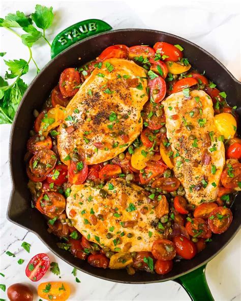 skillet-tomato-chicken-one-pan-recipe-wellplatedcom image