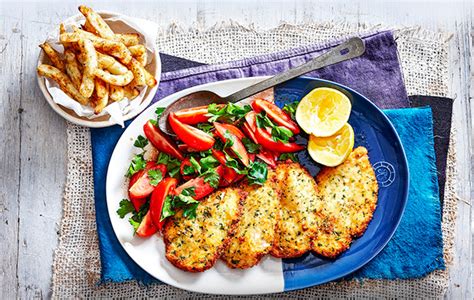 panko-and-parmesan-crumbed-chicken-with-tomato-salad image