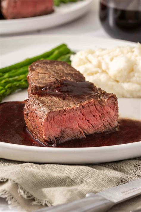 filet-mignon-with-red-wine-sauce-recipe-simply image