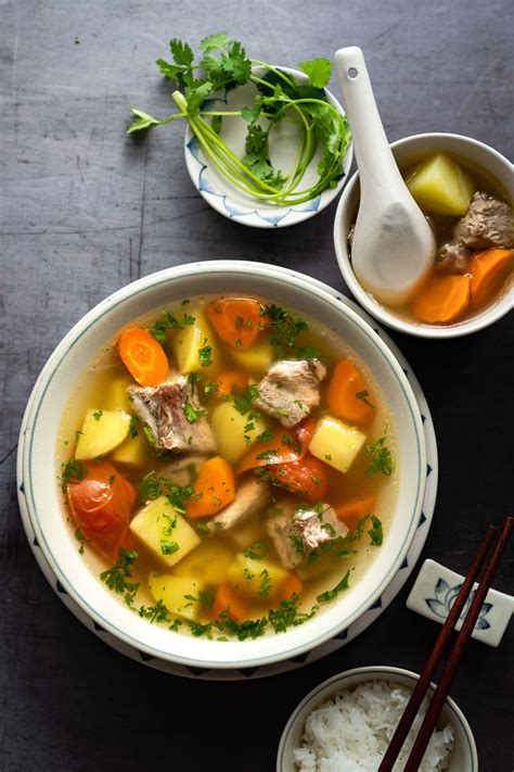 pork-rib-soup-with-potatoes-and-carrots-stovetop image