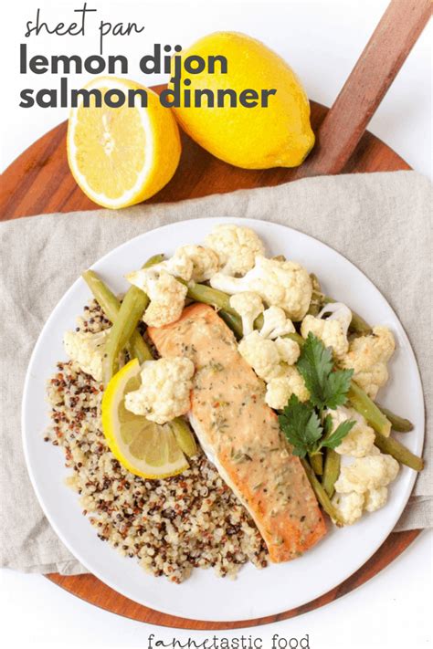 lemon-dijon-sheet-pan-salmon-dinner-fannetastic-food image