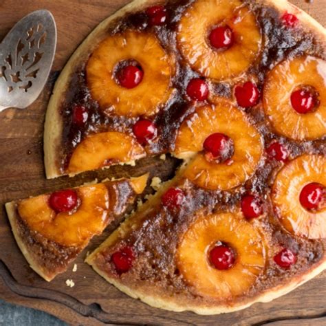 upside-down-cake-made-from-scratch-in-a-skillet image