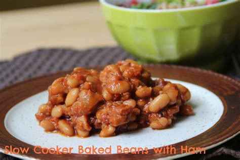 slow-cooker-baked-beans-with-ham-homemade image