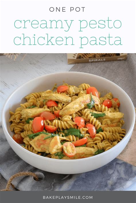 one-pot-creamy-pesto-chicken-pasta-bake-play image
