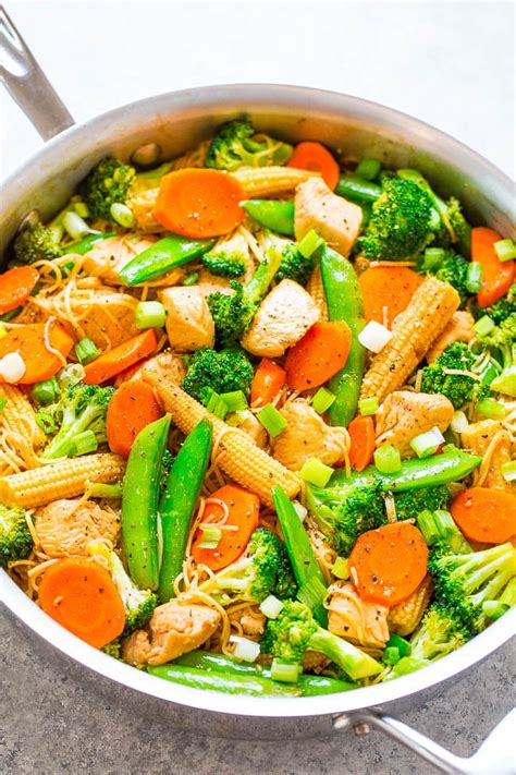 easy-chicken-stir-fry-with-noodles-averie-cooks image
