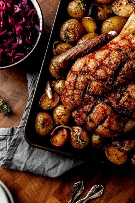 slow-roasted-duck-and-potatoes-braised-red-cabbage image