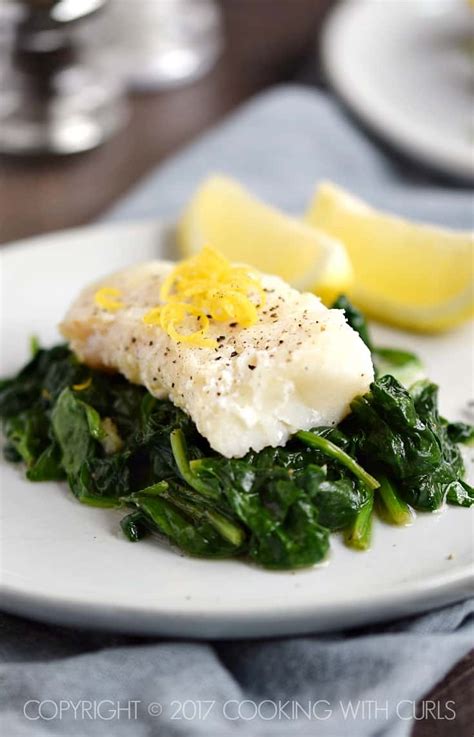 simple-cod-with-sauteed-spinach-cooking image