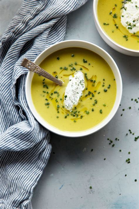 asparagus-potato-soup-with-chive-cream-a-beautiful image