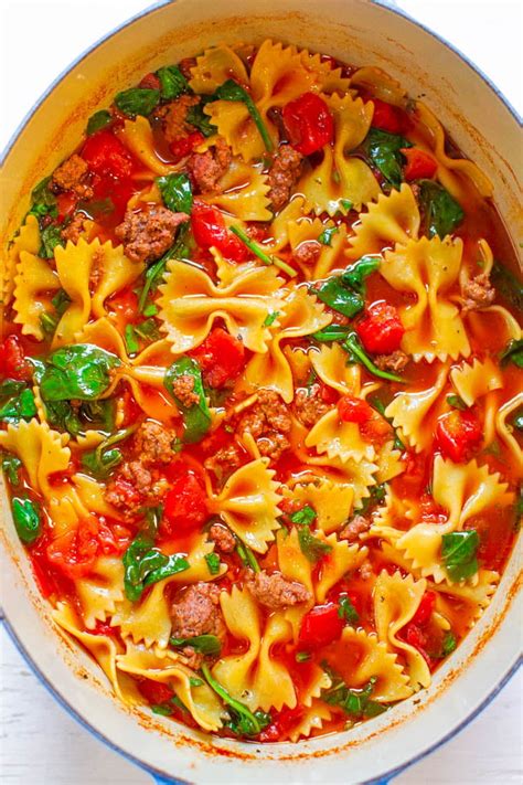 one-pot-pasta-and-ground-beef-soup-averie-cooks image