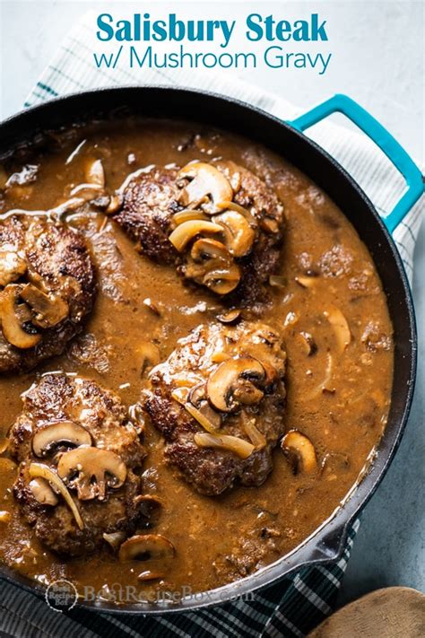 salisbury-steak-recipe-easy-mushroom-gravy image