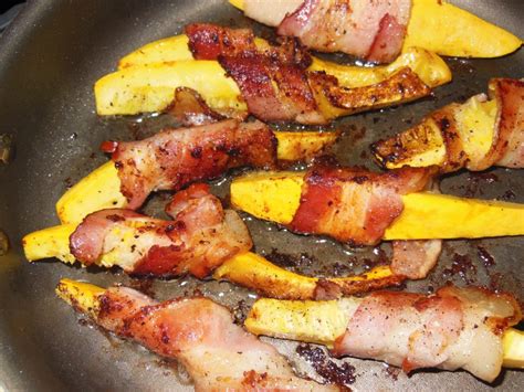bacon-wrapped-squash-squash-pan-fried-in-bacon image