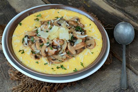 creamy-polenta-with-mushrooms-recipe-archanas image