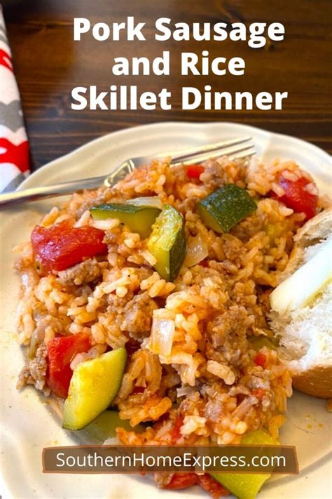pork-sausage-and-rice-skillet-dinner-southern-home image
