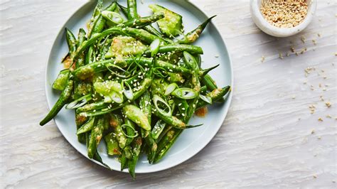 green-beans-and-cucumbers-with-miso-dressing image