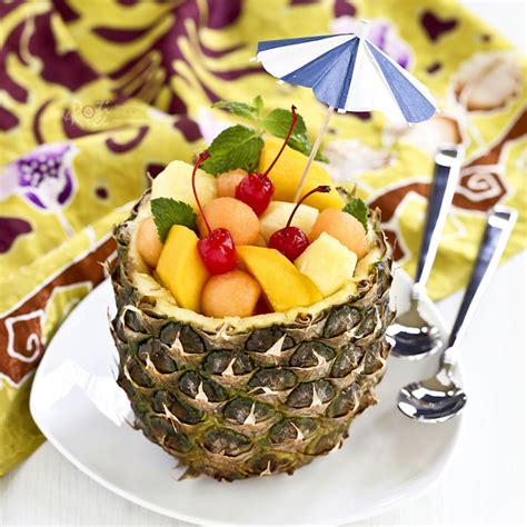 pineapple-fruit-bowl-roti-n-rice image