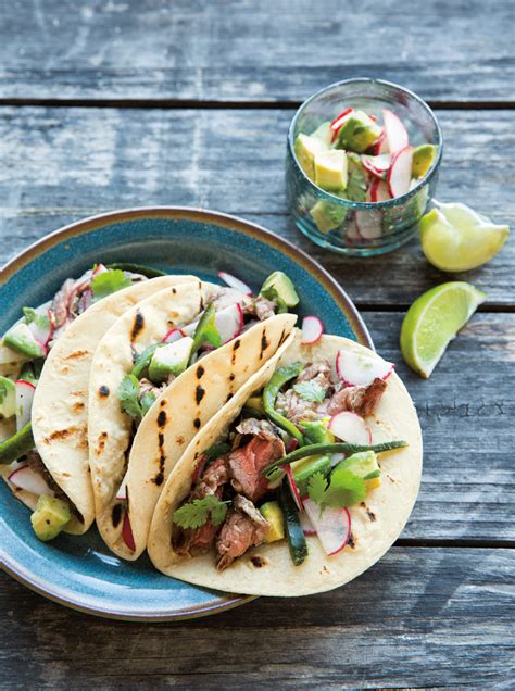 steak-chile-tacos-with-avocado-radish-salsa image