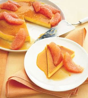 tangerine-honey-flan-with-grapefruit-segments image