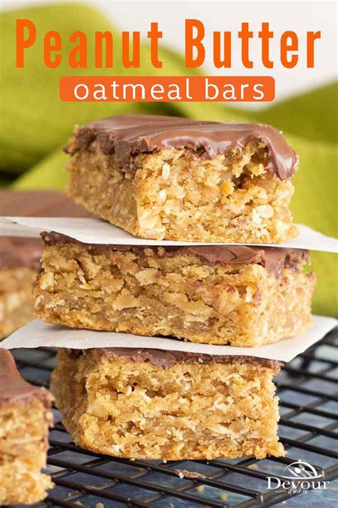 easy-peanut-butter-oatmeal-bars-devour-dinner image