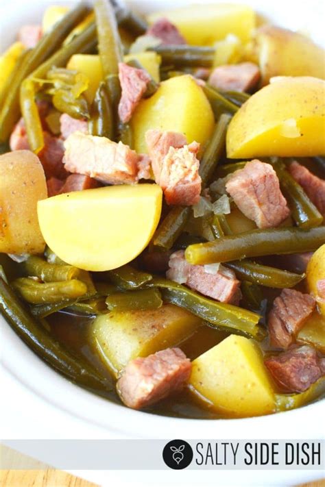 crockpot-ham-green-beans-and-potatoes-salty-side-dish image