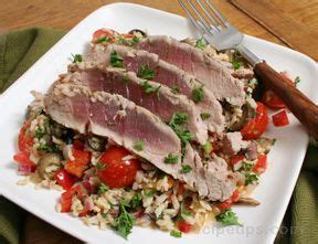 grilled-tuna-with-mediterranean-rice-salad image
