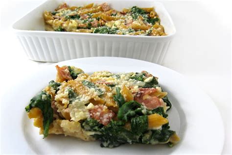skinny-ham-spinach-cheese-pasta-casserole image