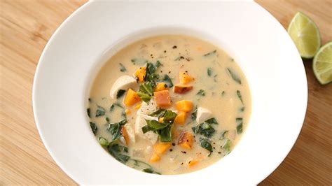 chicken-soup-with-sweet-potato-and-collard-greens image