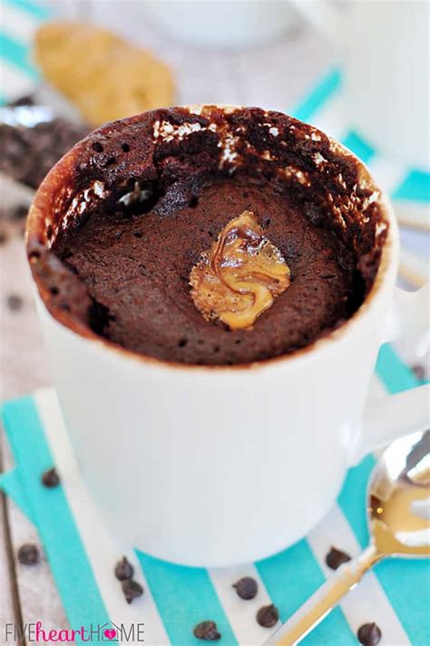 chocolate-peanut-butter-mug-cake-fivehearthome image