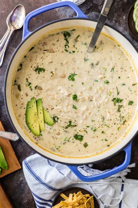 white-chicken-chili-with-cream-cheese-the-cookie image