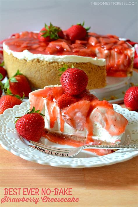 best-ever-no-bake-strawberry-cheesecake-the-domestic image