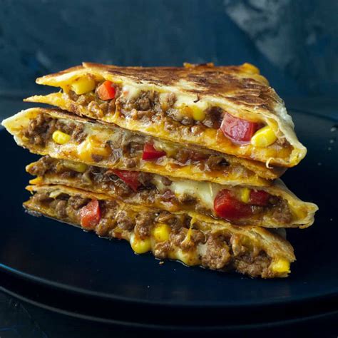 beefy-bean-and-cheese-quesadillas-foodtasia image