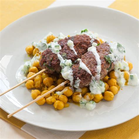 lamb-kofte-kebabs-with-sauted-chickpeas image