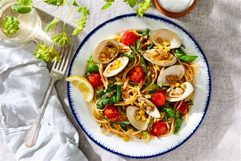 clam-pasta-recipe-with-corn-basil-tomatoes-food52 image