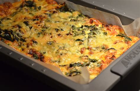 pumpkin-spinach-leek-and-bacon-no-crust-quiche image
