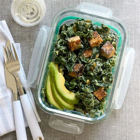 vegan-kale-caesar-salad-with-tofu-croutons-eatingwell image