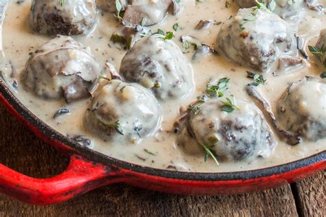 meatballs-with-mushroom-gravy-forager-chef image