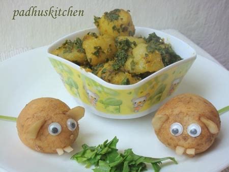 potato-spinach-recipe-padhuskitchen image