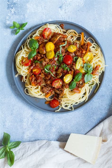 extra-veggie-tomato-bolognese-recipe-meat-sauce image